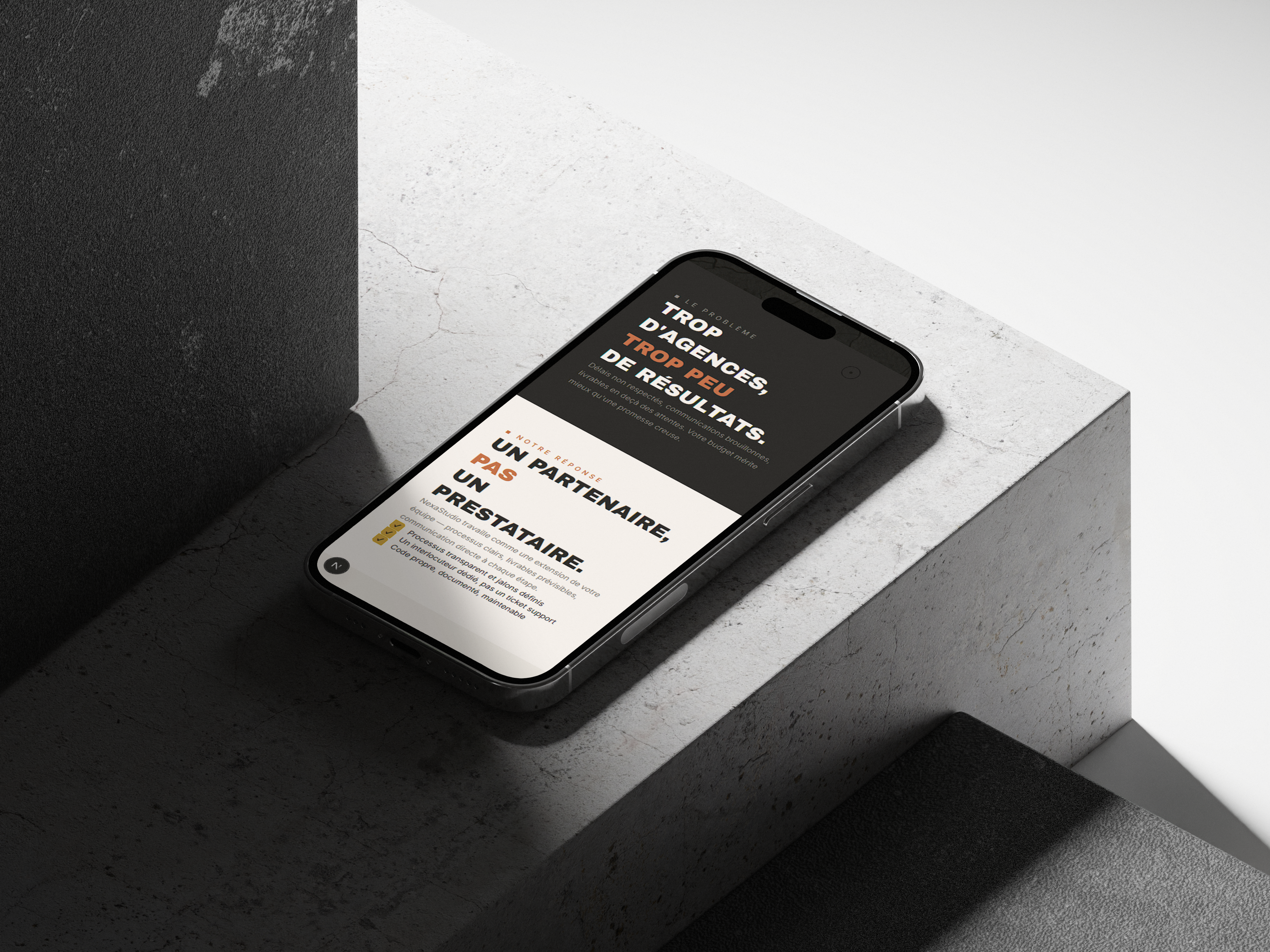 Nexa Studio — iPhone mockup